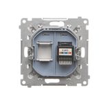 Single button with light indicator box for switches and push buttons, cream white/electro white