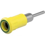 4 mm socket, round plug connection, mounting Ø 8.2 mm, yellow/green, 64.3011-20