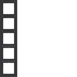 Cover frame 5-way vertical, text field, A.1, night black matte