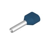 Wire-end ferrule, Twin wire-end ferrule, 15 mm, 12 mm, blue