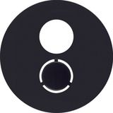 Centre plate for loudspeaker soc. out., R.1/R.3, black glossy