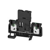 Fuse terminal, SNAP IN, black, 4 mm², 6.3 A, 250 V, Number of connecti