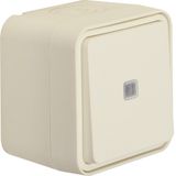 Switch illuminated with housing, birch W.1, polar white