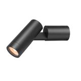 S-TUBE, wall-mounted light, round, GU10, 1x max. 10 W, black