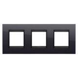 LUX INTERNATIONAL PLATE - IN TECHNOPOLYMER - 2+2+2 MODULES HORIZONTAL - TONER BLACK LAVY - INNER FRAME MATT BLACK - CHORUSMART