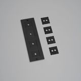 4G WALL PLATE / VERTICAL / WITH INFILLS / WITHOUT LOGO / BLACK