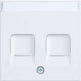 KeyStone 2-way central plate, dust shield, text field, A.x/C.x matte white