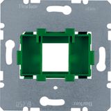 Supporting plate green mounting device 1gang for modular jack, com-tec