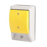 Palm switch, momentary, yellow dome button, without enclosure