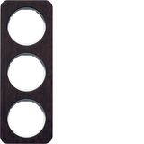 Frame 3gang, R.1, oak/p. white glossy, stained wood