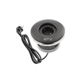 Furniture socket SHUTTER, 1xSHUKO, cable 1.5 m, black