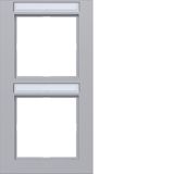 Cover frame double vertical, text field, A.1, titanium