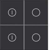 KNX pushbutton cover, 4-way, on/off, A.x/C.x, matte night black