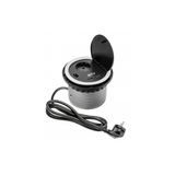 Furniture socket CHARGER, Ø100 mm, 1xSHUKO, 2xUSB-A 2A, cable 1.5 m, gray