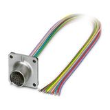 SACC-SQ-FS-12P-25F/0,5-0,08PVC - Device connector front mounting