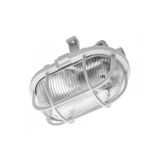 Luminaire SANGUESA for E27 lamps with protective plastic mesh, max. 40 W, AC220-240V, IP54, glass shade, white