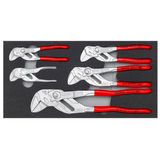KNIPEX 00 20 01 V24 Pliers Wrench Set 5 parts in a foam tray