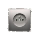 Single socket outlet with earthing, Inox, metallized, 16A