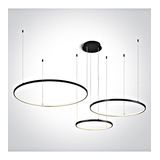 63150B/B/W BLACK 3x RINGS 40cm/60cm/80cm 65W WW IP20 DIM