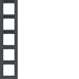 Cover frame 5-way vertical, text field, A.1, anthracite
