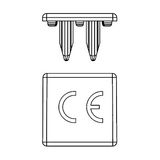 Busbar end-cap 3-pole, 10mmý