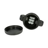 Surface-mounted installation box PI-M666, 3P, IP66, threaded cover, cable diameter 5-9mm, color: black