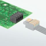 PCB plug-in connector, male header, THT/THR solder connection, Pitch in mm (P): 5.00 mm, Number of poles: 4, 90°, Tube