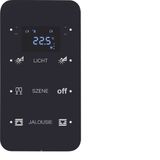 Touch sensor 3gang thermostat, display, intg bus coupl. unit,KNX-R.1, 