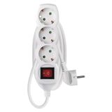Extension Cord 1.5 m / 3 sockets / switch / white / PVC / 1 mm2