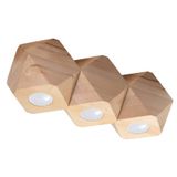 CEILING LAMP WOODY 3 NATURAL WOOD GU10 3X40W IP20