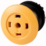 M22S-DRP-Y-X Mushroom actuator, RMQ-Titan, Mushroom, maintained, Mushroom yellow, Without button plate, Bezel: black