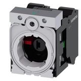 Holder for 3 modules, metal, 1 NO, 1 NC, LED module, blue, 24 V AC/DC