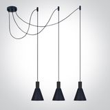 BLACK WITH BLACK SHADE 10W 3xE27