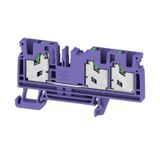 Feed-through terminal block, SNAP IN, violet, 4 mm², 32 A, 1000 V, Num