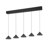 Laguna LED pendant 5-pc matt black