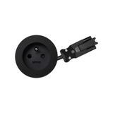 Furniture power socket with grounding (grounding pin), Simon 400 Flash 60, 230V, 16A, 20 cm cable; Wieland quick connector, black