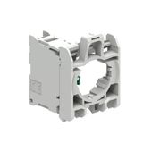 Contact element Ø22mm Platinum series chromed plastic, NO. Screw termination. With mounting adapter