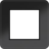 Cover frame single, C.8, glossy black glass
