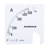 Scale Plate, 72x72mm, 500/1000/5A AC