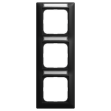 1723 NS-915 Cover frame with viewing window, vertical with labeling field 3-fold black matt - Busch-balance® SI