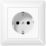 Socket Outlet SCHUKO 16A White Integrated Frame