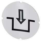 Inscription plate for illuminated pushbutton, round, milky, icon: Lock