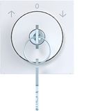 Centr.pl. key switch. lock., key removed. 0-pos. A.x/C.x white glass.