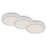 frameless LED-downlights, set of 3, white, 3xLED-platine/3W