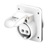 Angled Flush-Mounting Socket 2P 16A IP44 White 10H
