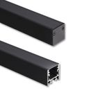 Attached aluminum profile PC1 25x25mm without diffuser 2m black