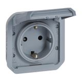 PLEXO GERMAN STANDARD SOCKET OUTLET WITH SCREW TERMINALS - GREY - MECHANISM