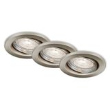 LED Einbauleuchten, nickel,3er-Set,3xLED/GU10/4,9W