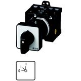 T3-1-15904/Z Step switches, T3, 32 A, rear mounting, 1 contact unit(s), Contacts: 2, 45 °, maintained, With 0 (Off) position, 0-I-II, Design number 15904