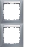 Frame 2gang vert., lab. field, S.1, al. matt